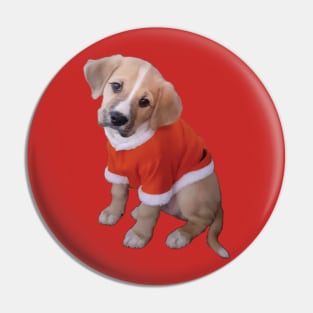 Puppy in Santa suit Pin