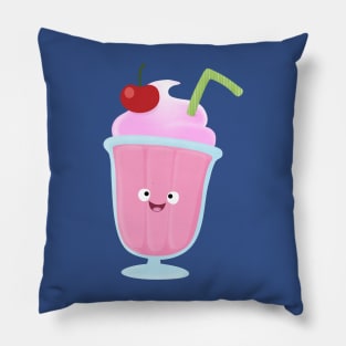 Cute strawberry ice cream sundae cartoon Pillow