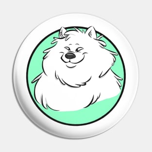 White fluffy dogo Pin