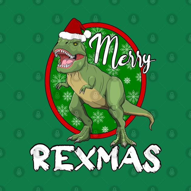 Merry Rexmas Christmas Dinosaur TRex Santa Hat by RongWay