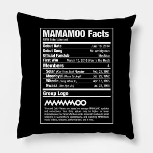 MAMAMOO Nutritional Facts 2 Pillow