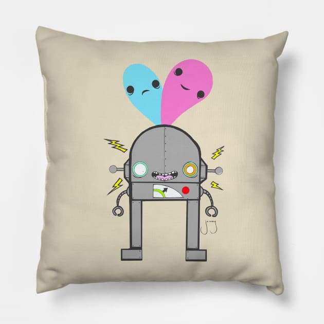 Robot Heart Pillow by Hat Full of Gummies by Jeremy Menard