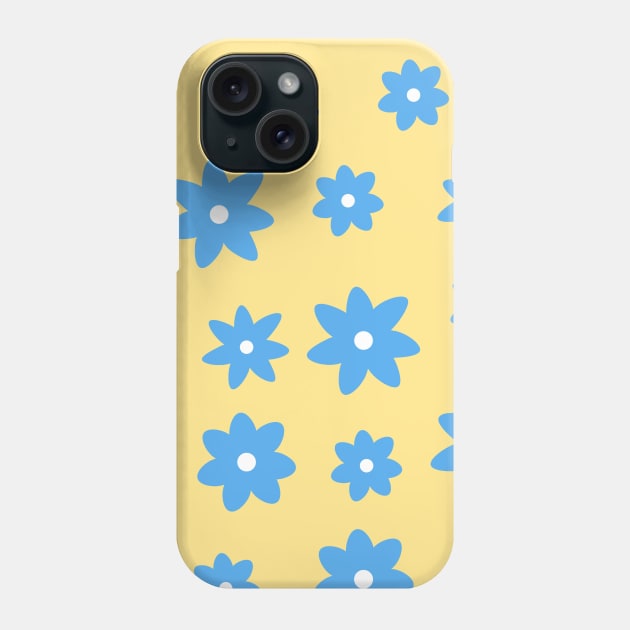Retro ornament with blue flowers. Phone Case by Eshka
