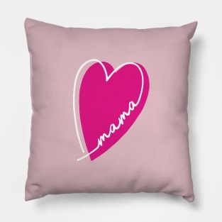 pink heart mama design line art heart letters mothers day gift for moms Pillow