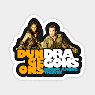 Dungeons & Dragons: Honor Among Thieves 2023 movies  Chris Pine as Edgin and Michelle Rodriguez as Holga fan works graphic design by ironpaette Magnet