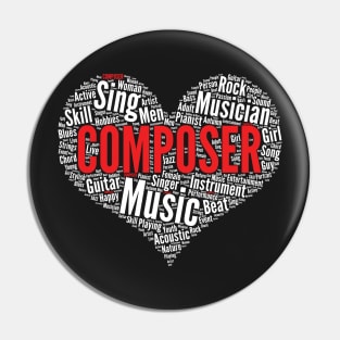 Classical Music Composer Heart Shape Word Cloud Design product Pin