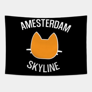 Amsterdam Cat Skyline Tapestry