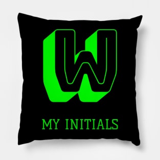 Letter W Initials Unique Name T-Shirt Pillow