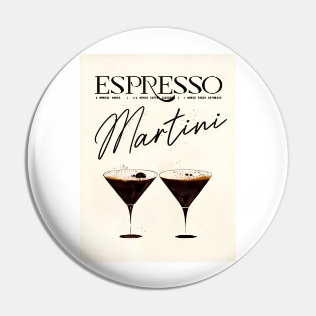 Espresso Martini Retro Poster Two Please Bar Prints, Vintage Drinks, Recipe, Wall Art Pin by BetterManufaktur