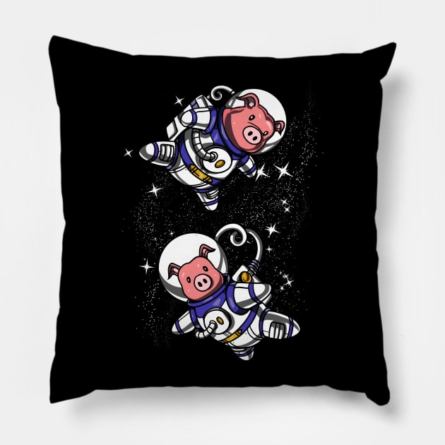 Pig Space Astronaut Pillow by underheaven
