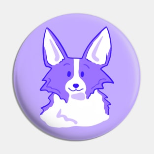 Super Cute Purple Corgi Face Pin