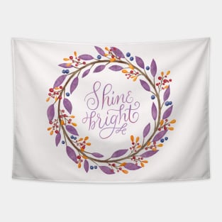 Floral wreath: Shine bright Tapestry