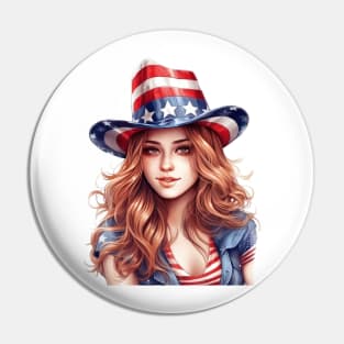 4th of July Girl #2 Pin