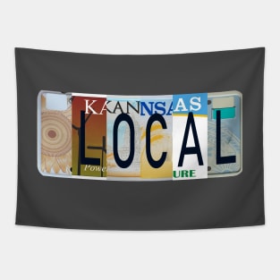 Kansas Local, License Plates Tapestry