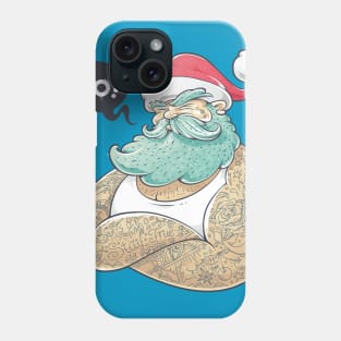 Santa Claus Christmas Hat Beard Tattoo Phone Case