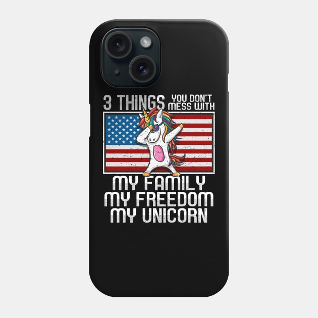 Dabbing Unicorn American Flag Phone Case by RadStar