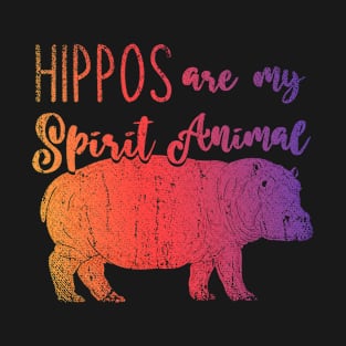 Retro Spirit Animal Hippos T-Shirt