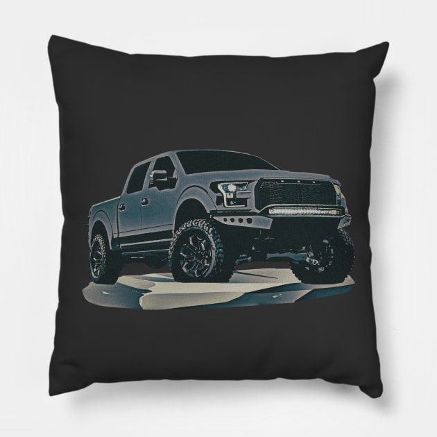 Lifted 4x4 Ford pickup Pillow by mfz