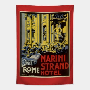 Vintage Travel Poster from Marini Strand Hotel Tapestry