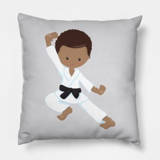 African American Boy, Karate Boy, Kata, Black Belt Pillow