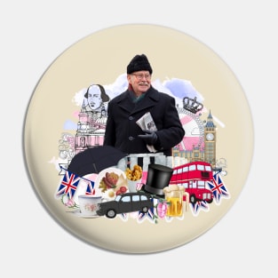 England Collage Concept Pin