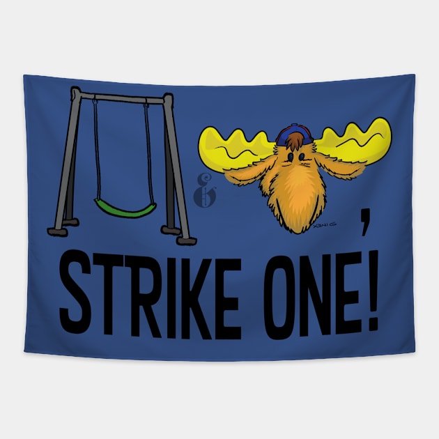 Swing And A Moose, Strike One! Tapestry by NoahGinex