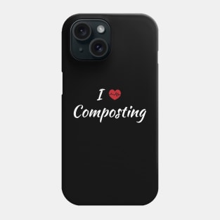 I Love Composting Cute Red Heart With Heartbeat Phone Case