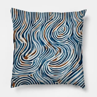 Boho Watercolor Abstract- A Serene and Flowing Piece of Line Art Pillow