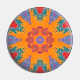 Psychedelic Hippie Orange Purple and Red Pin