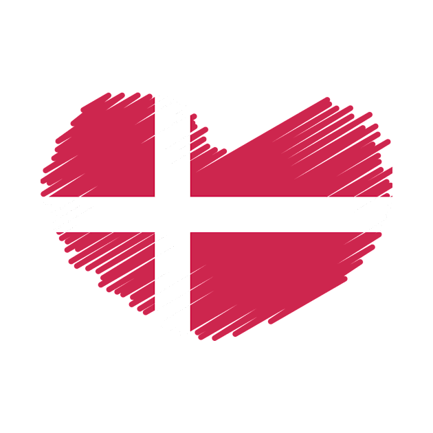 Denmark Heart Flag Design by Sanu Designs