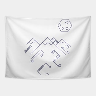 Polygon Moon Mountain Tapestry