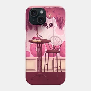 Ghost Cat and Strawberry Cake Phone Case