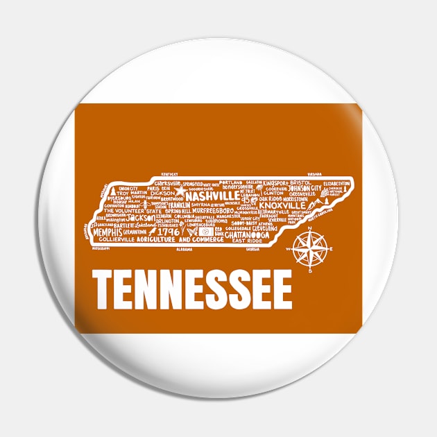 Tennessee Map Pin by fiberandgloss