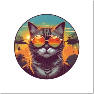 AIUSKS Cat Sunglasses Purple Pastel Aesthetic Profile Poster