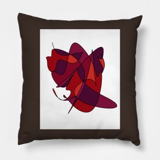 Abstract Lines And Curves In Red Pillow