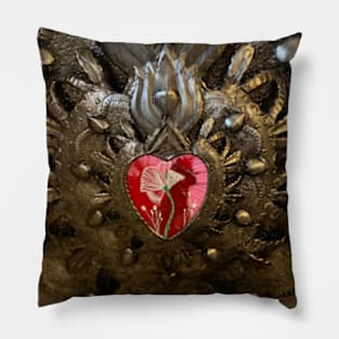 Metal Heart Pillow