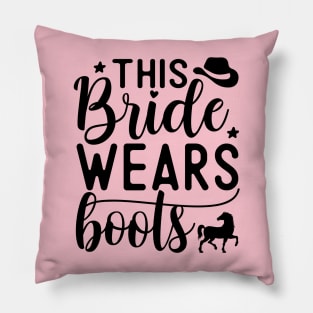 This bride wears boots | wedding; country; country girl; cowgirl; horse rider; horses; hen; bachelorette; party; hen's party; bride gift; bridal shower; getting married; Pillow