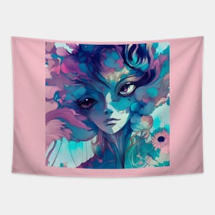 Fantastical Manga Flower Girl Tapestry