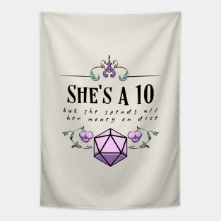 Shes a 10 Funny Dice Collector Tapestry