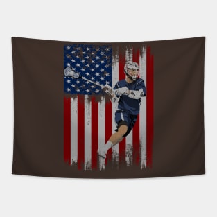 lacrosse american flag Tapestry