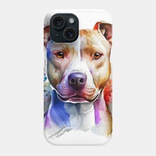 Watercolor Pit Bull Terrier Dog Phone Case
