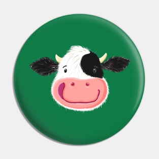 Cute Smiling Dairy Cow Pin