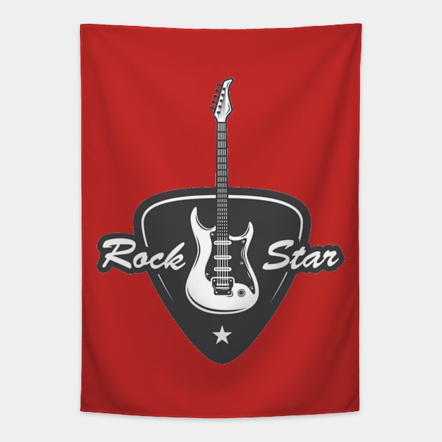 Rock Star  Guitar Tapestry by Merilinwitch