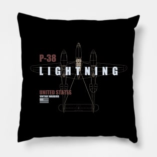 WW2 P-38 Lightning Pillow