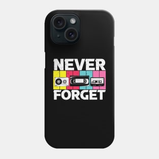 Vintage Never Forget VHS Tape Floppy Disk Cassette Tape Phone Case