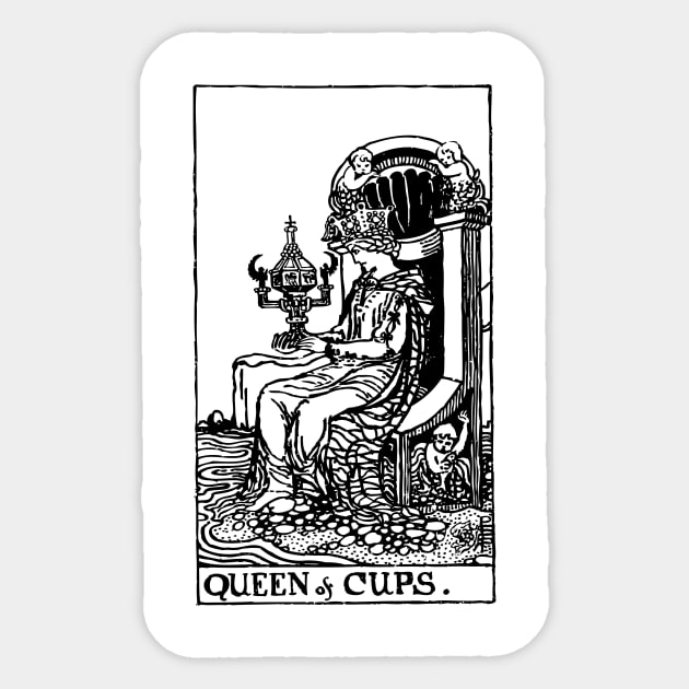 Tarot Card Queen of Cups - Tarot Queen Cups - Sticker | TeePublic