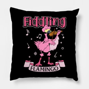 Fiddling Flamingo - Flamingo on the fiddle Pillow