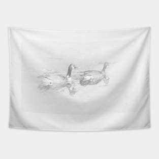 Canada Geese Pencil Tapestry