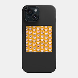 Cute cat pattern in yellow mustard Phone Case