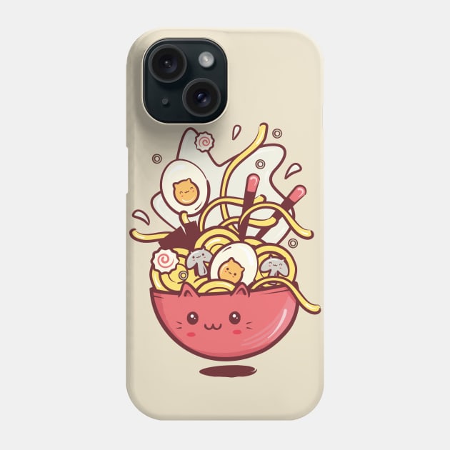 Kawaii ramen cat Phone Case by crealizable